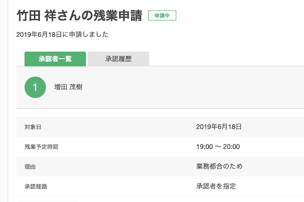 勤怠に関する申請/承認が可能に(ワークフロー)