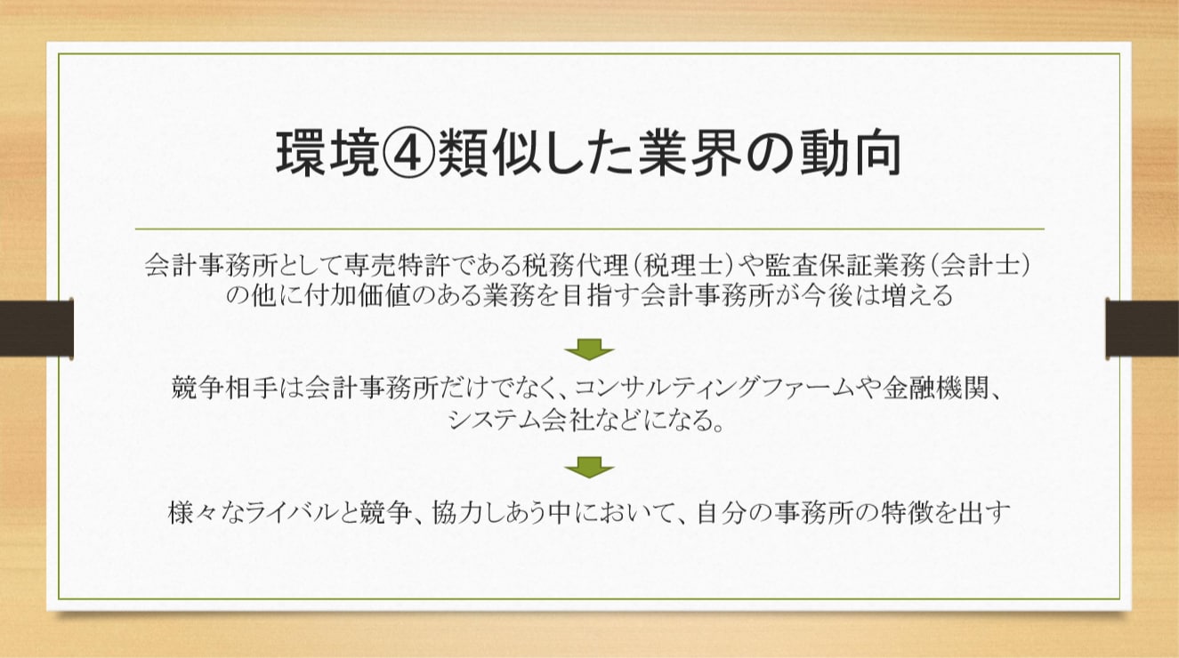 環境④ 類似した業界の動向