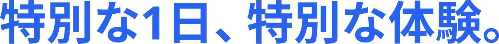 特別な1日、特別な体験