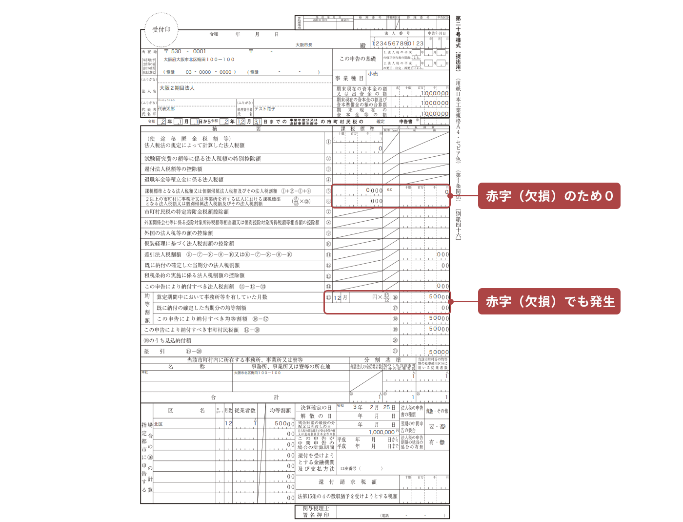 画面イメージ：第二十号様式