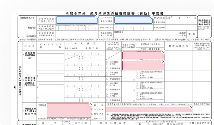 従業員の記入ミス