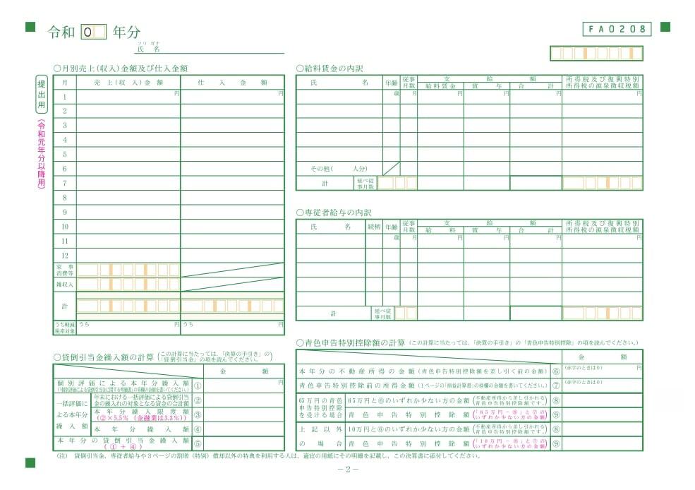 確定申告書B