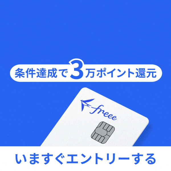 freeeカードを導入するなら今が最適解！条件達成で3万ポイント還元！エントリーはこちら