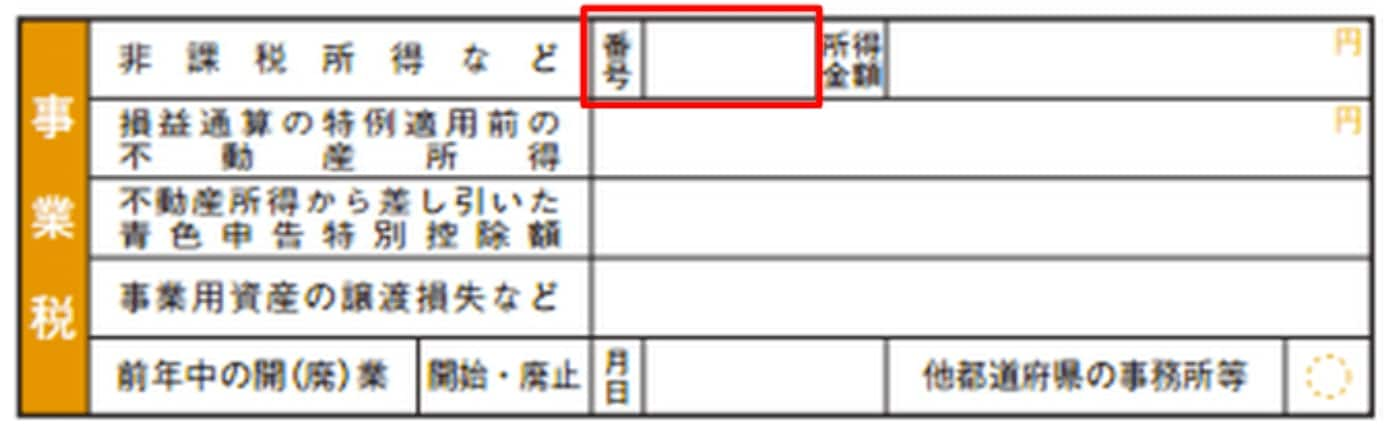 事業税で最低限記入する箇所