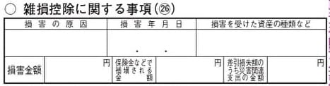 雑損控除に関する事項