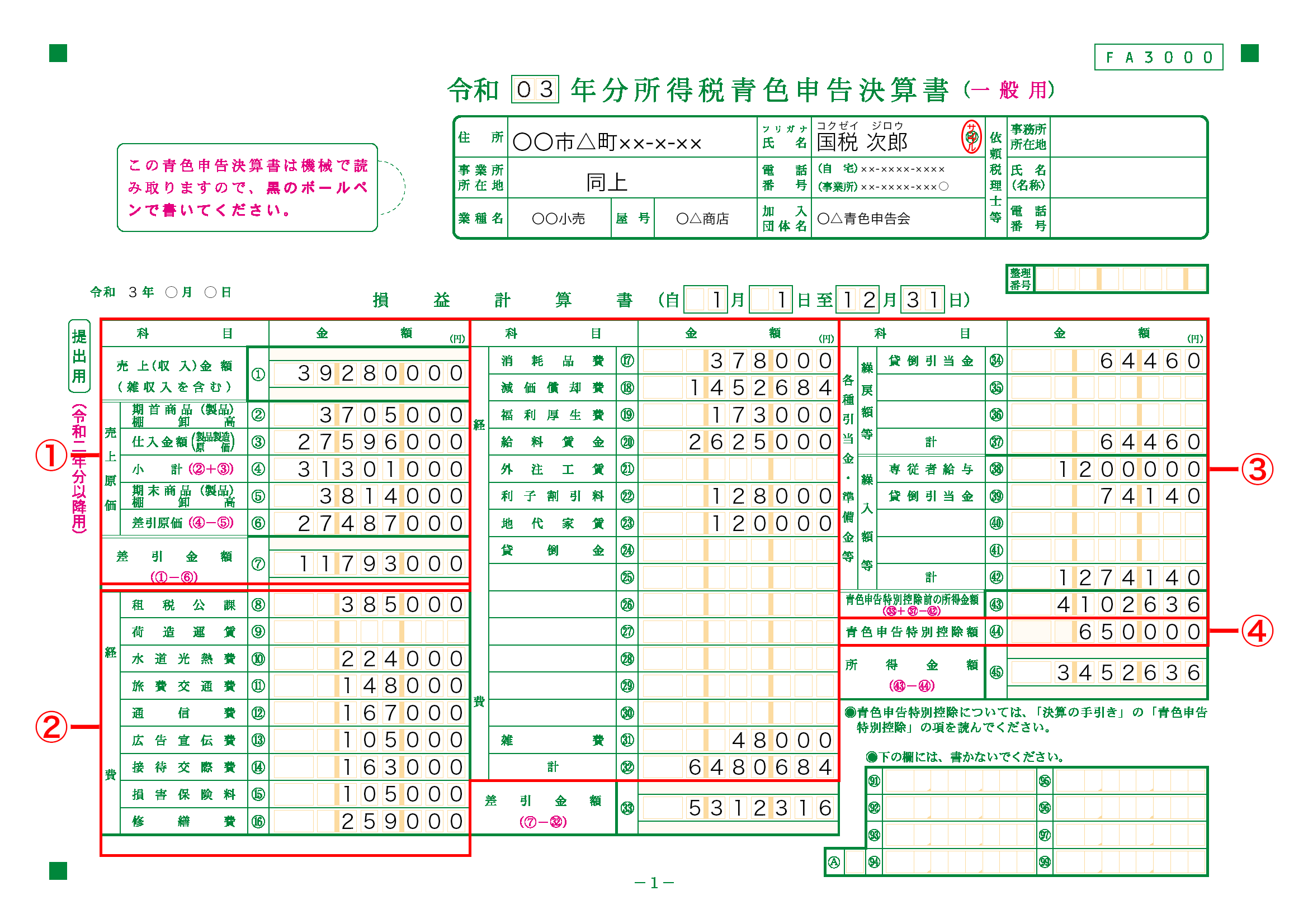 損益計算書(損益計算書情報、基本情報)