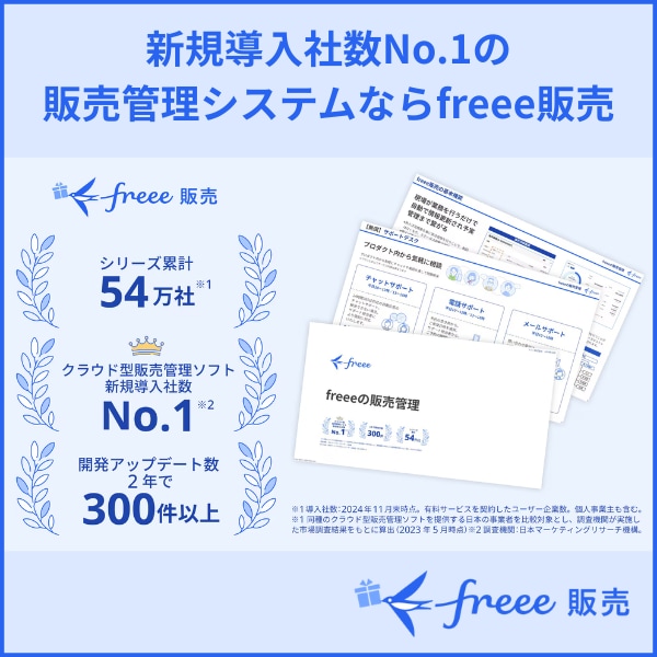 新規導入社数No.1の販売管理システムならfreee販売