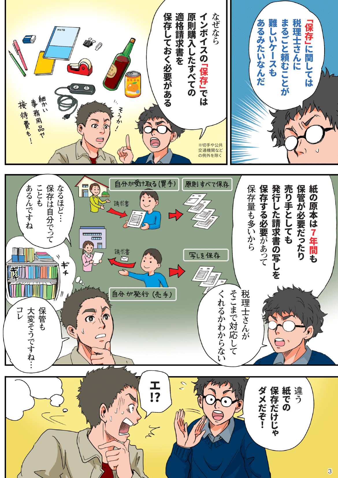 インボイス制度や電子帳簿保存法への対応方法を漫画で解説 4ページ目