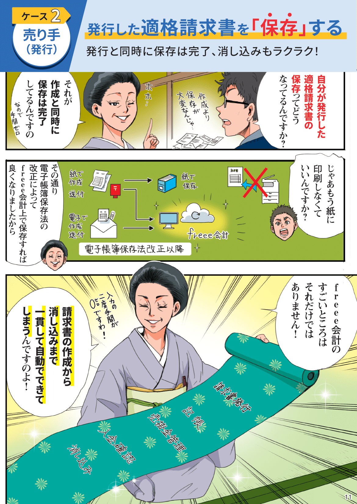 インボイス制度や電子帳簿保存法への対応方法を漫画で解説 12ページ目