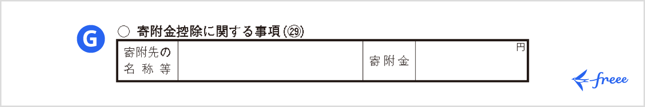 令和7年分の所得税等の確定申告書 第二表「寄附金控除に関する事項」欄