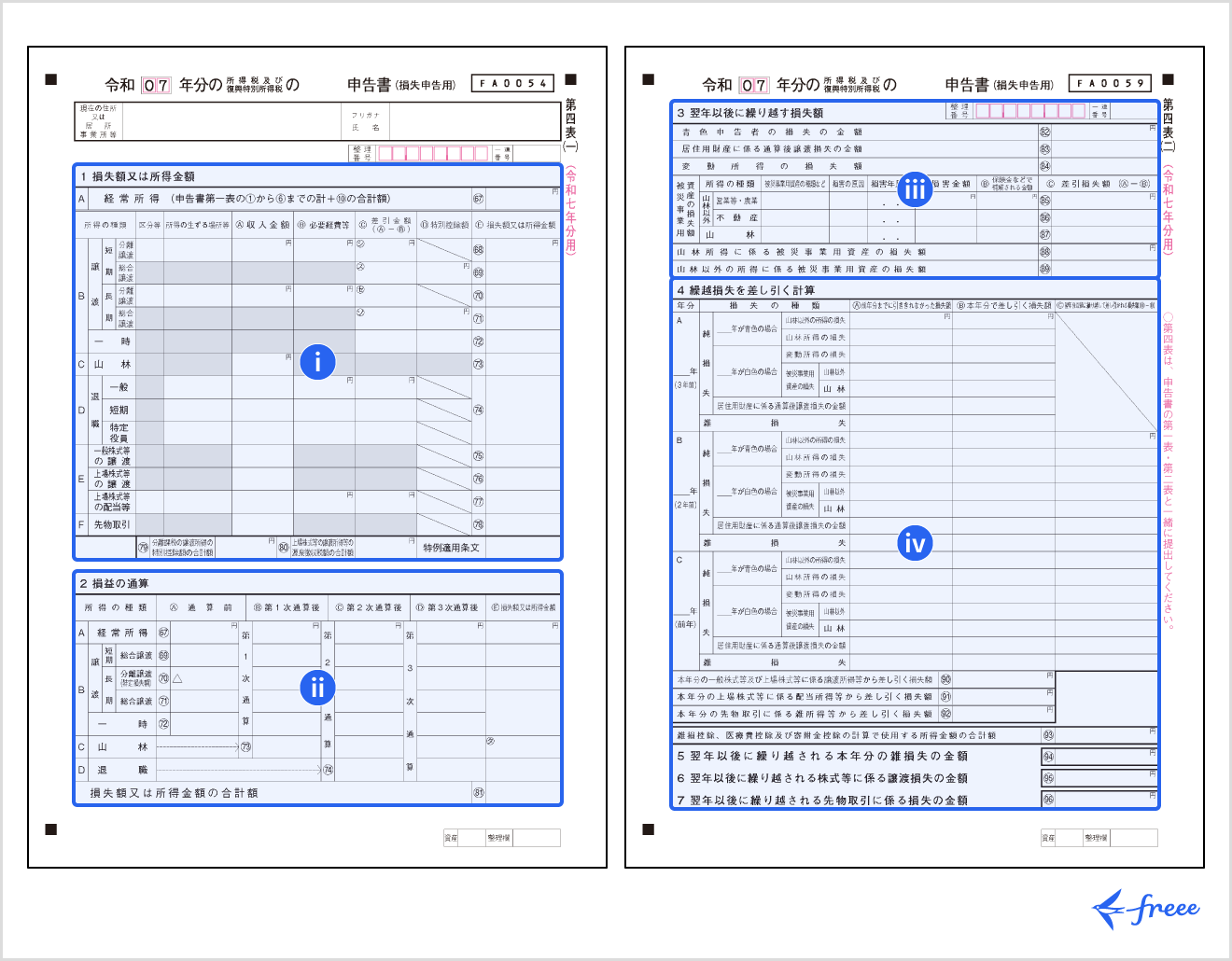 令和7年分の所得税等の確定申告書 第四表