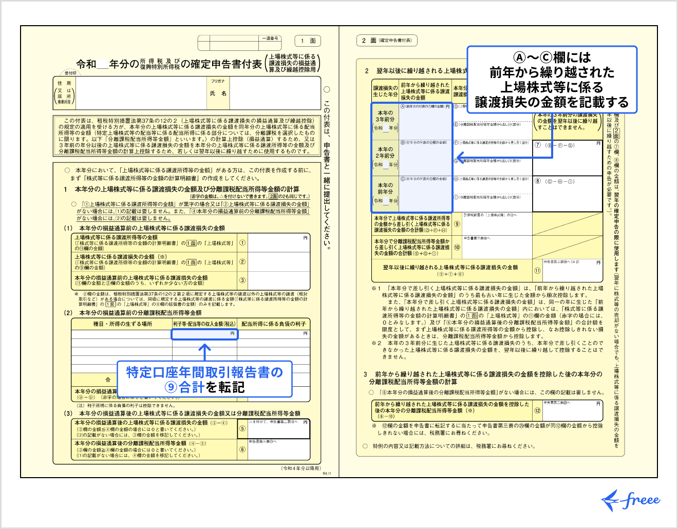 確定申告書付表の書き方