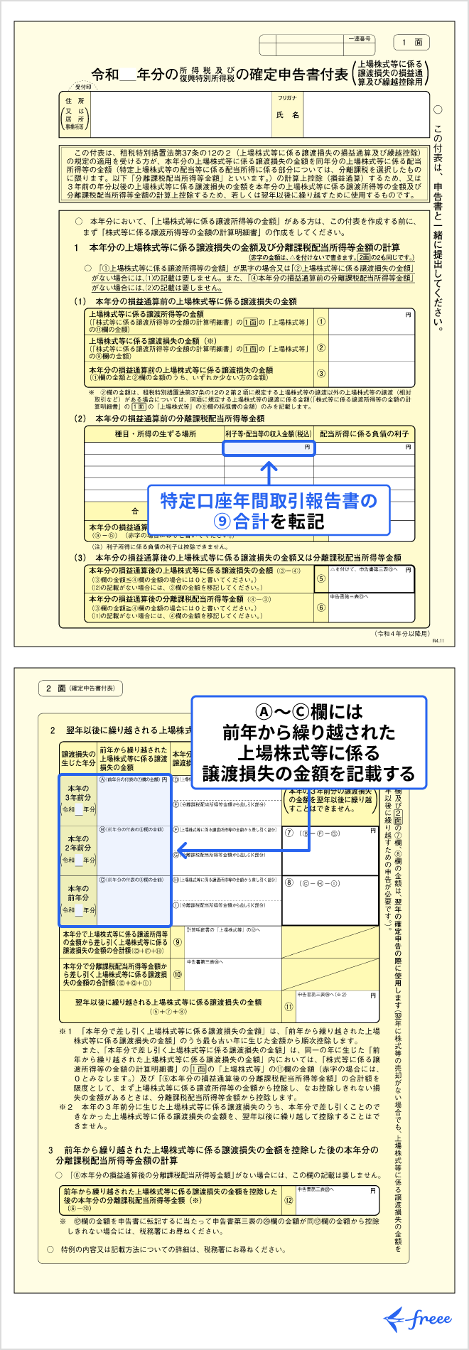 確定申告書付表の書き方
