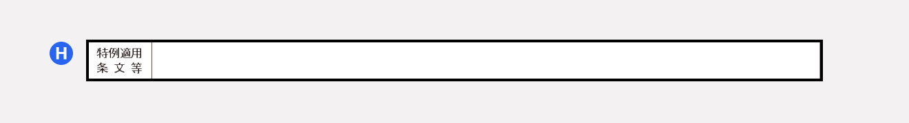 特例適用条文等