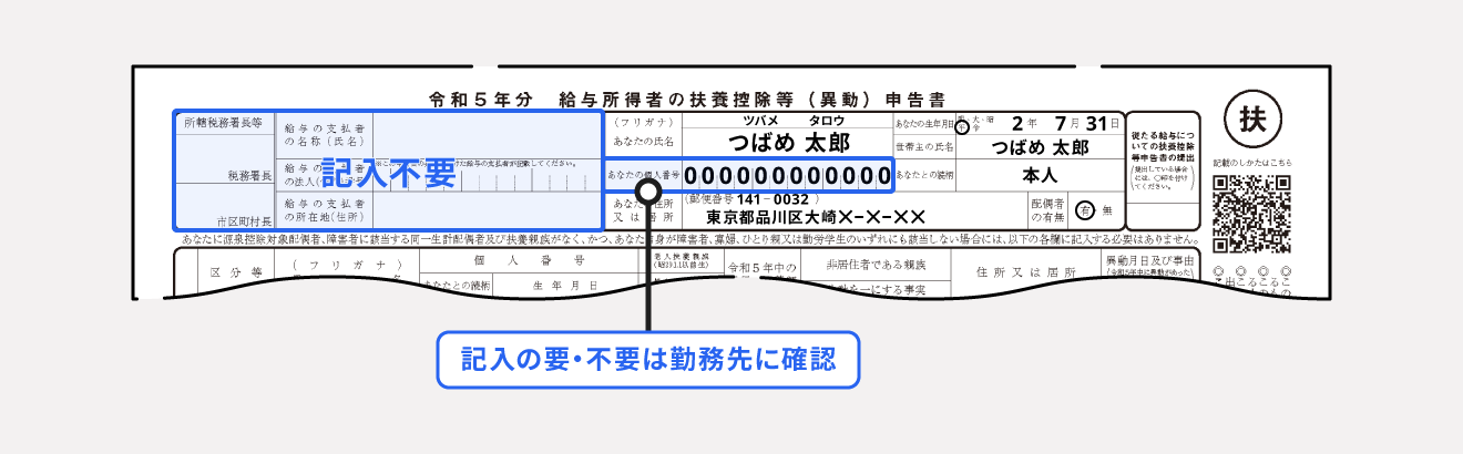 給与所得者の扶養控除等(異動)申告書