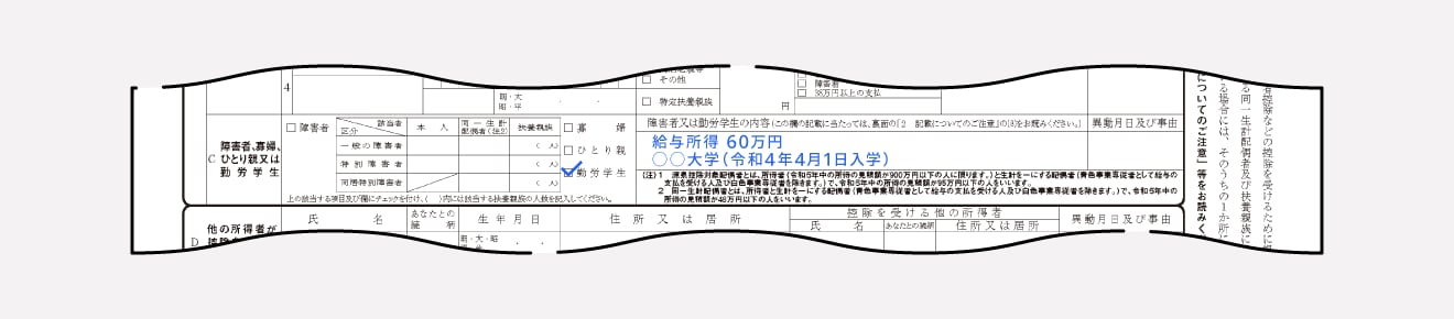 障害者又は勤労学生の内容