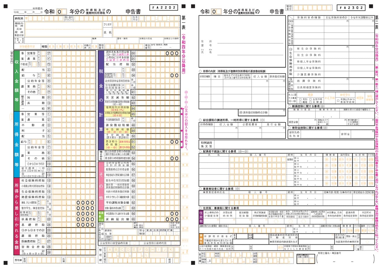 確定申告書