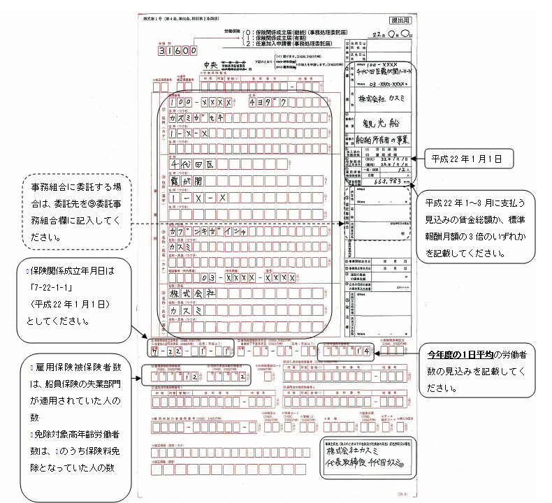 保険関係成立届