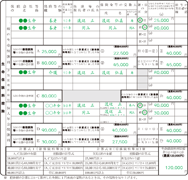 給与所得者の保険料控除申告書