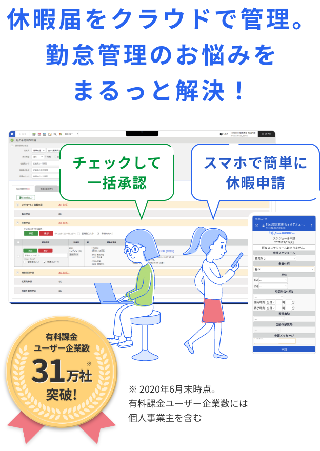 休暇届をクラウドで管理。勤怠管理のお悩みをまるっと解決！