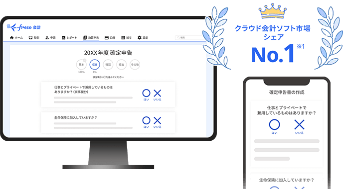 クラウド会計ソフト市場シェアNo1 ※1