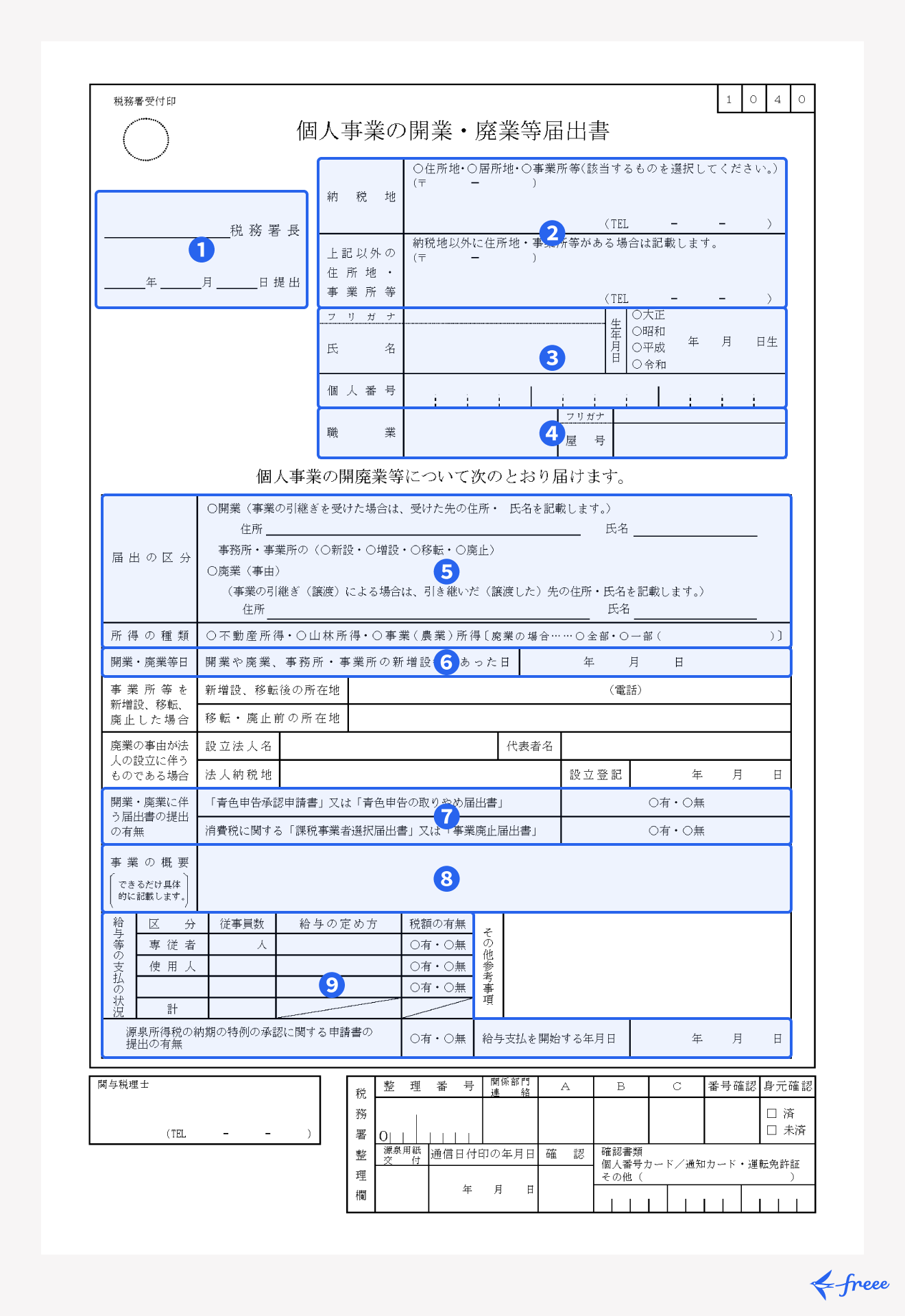 開業届の書き方
