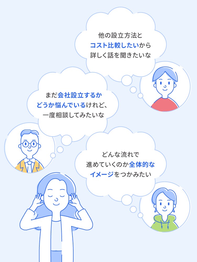 まだ会社設立するかどうか悩んでいるけれど、一度相談してみたいな