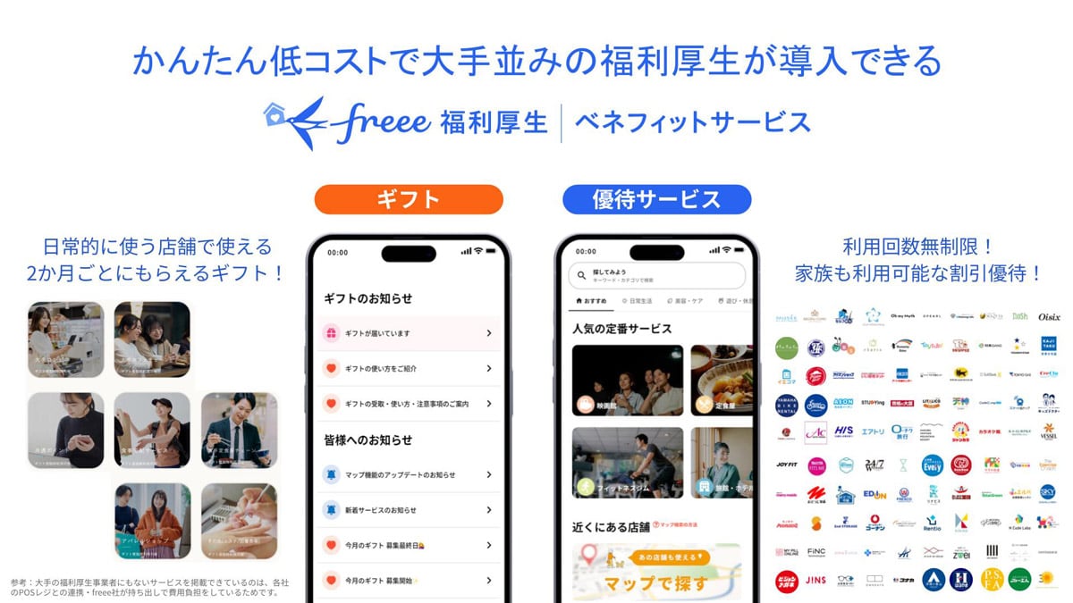 かんたん低コストで大手並みの福利厚生が導入できる freee福利厚生 ベネフィットサービス