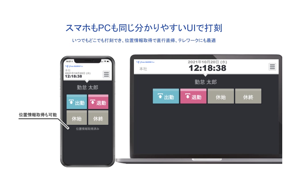 freee勤怠管理PlusのUI