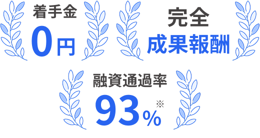 着手金0円 / 完全成果報酬 / 融資通過率93%※