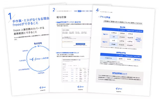 freee人事労務のプランと金額がよくわかる資料