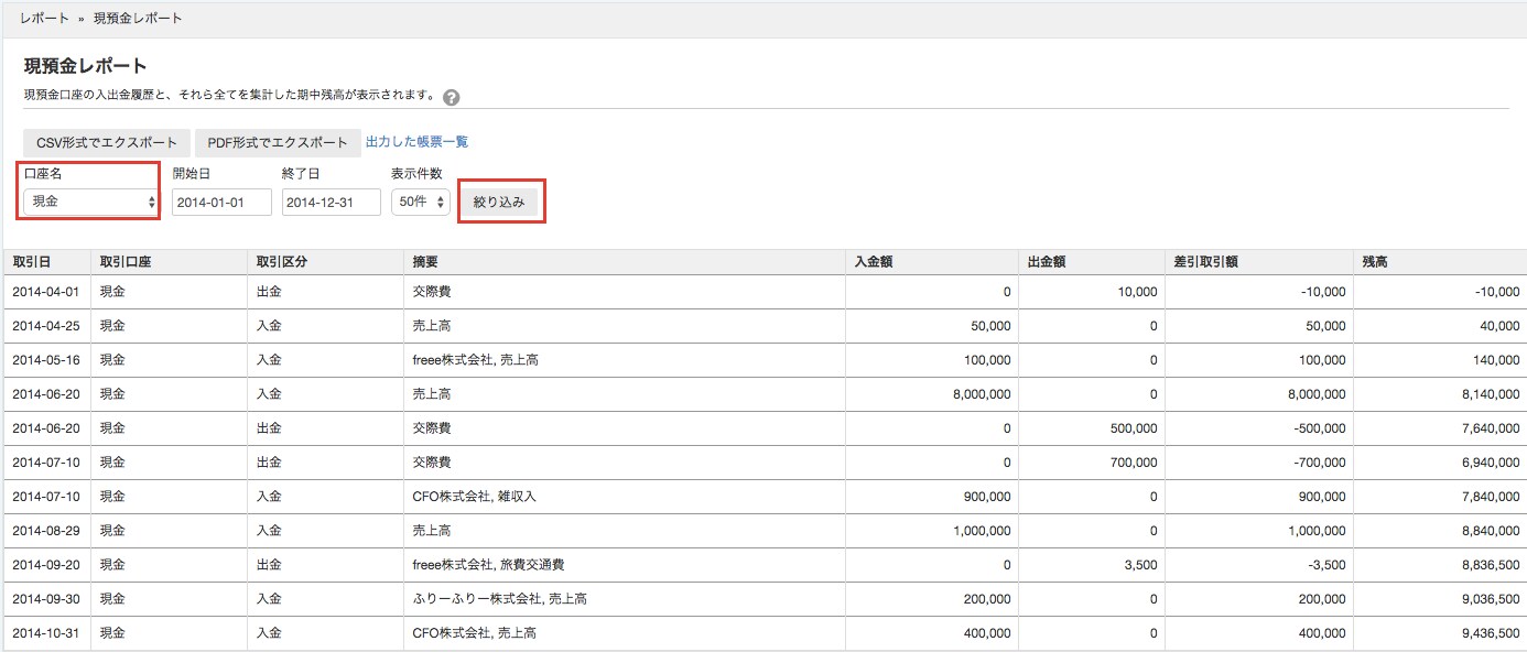 現預金レポート