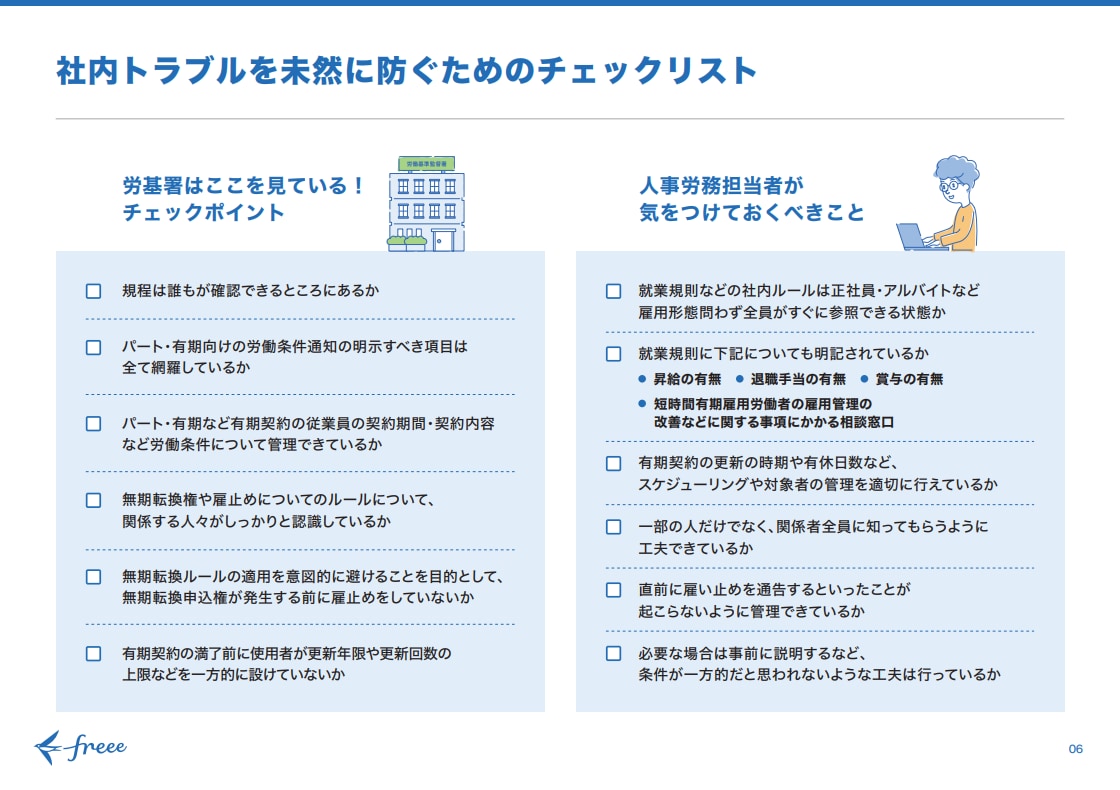社内トラブルを未然に防ぐためのチェックリスト