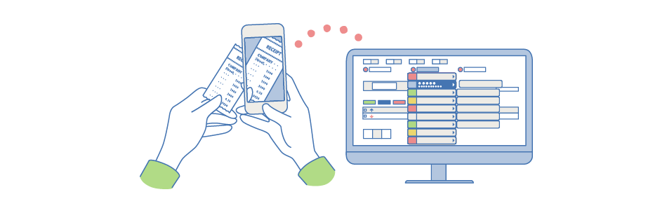 仕入れのレシートや請求書など書類データをアップロードして自動登録