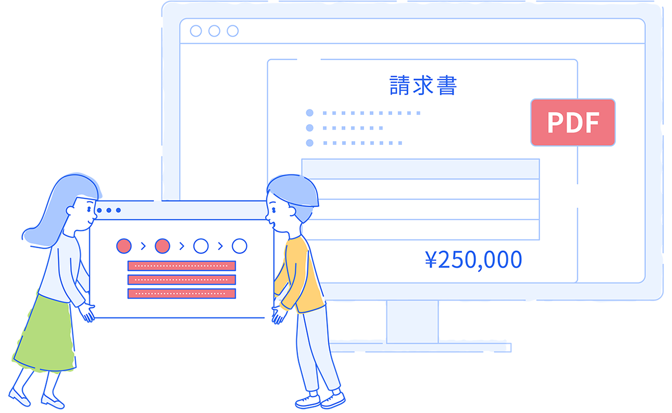 請求書の作成も、一元管理もカンタンに。